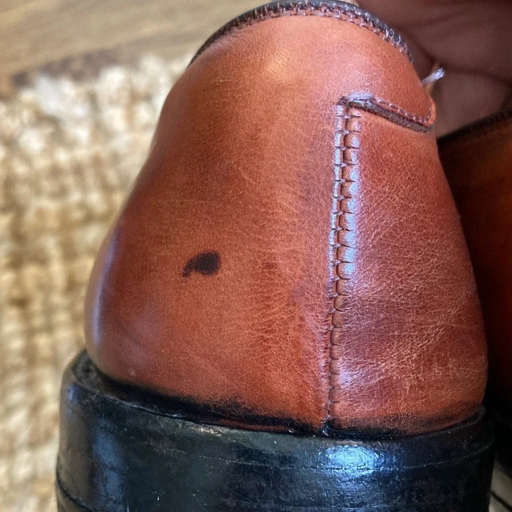 Allen‎ Edmunds Mens Brown Park Avenue Oxford Shoe Size 11C Cap Toe Lace Up